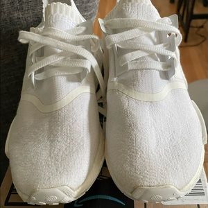 Adidas NMD R1 Primeknit Japan Triple White Mens tennis shoes